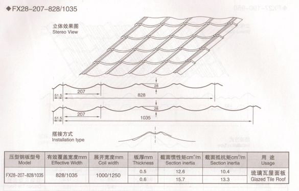 Glazed tile roofing sheet machine Glazed tile roofing sheet machine