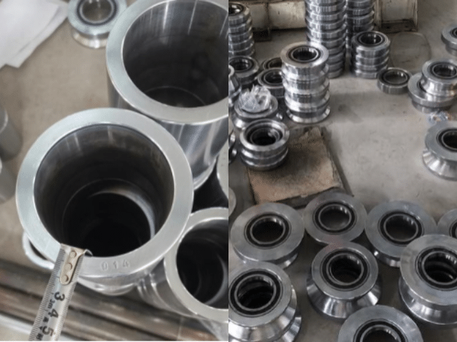 spacers and rollers of the trapezoidal roofing sheet machine