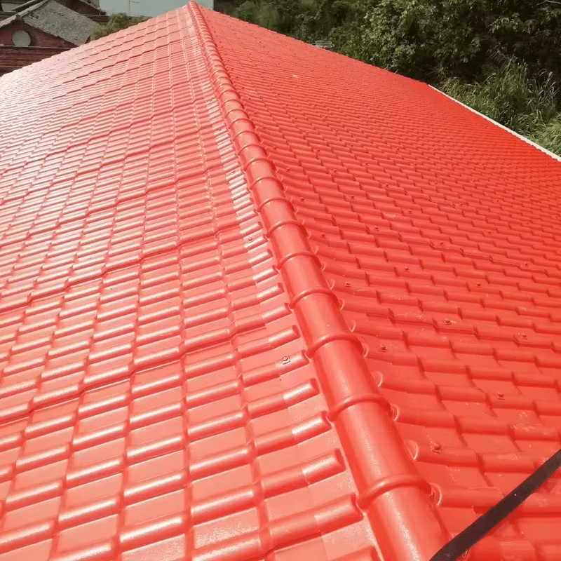 finished products of the glazed tile roof panel machine