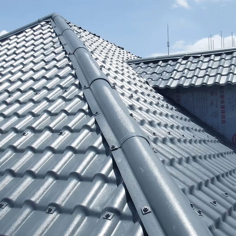 finished products of the glazed tile roof panel machine