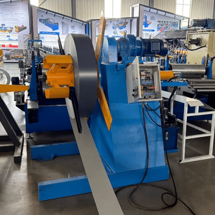 hydraulic decoiler of the Ridge Cap Roofing Machine