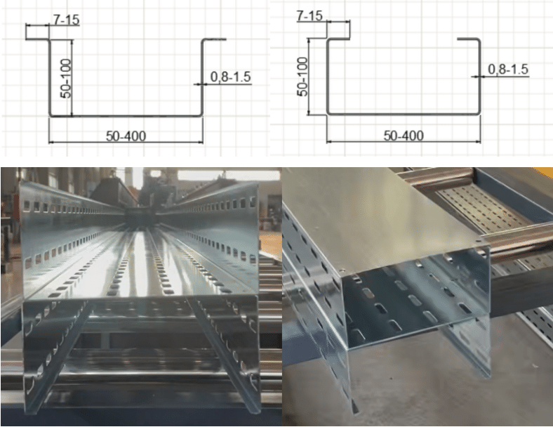 drawing profile of cable tray machine