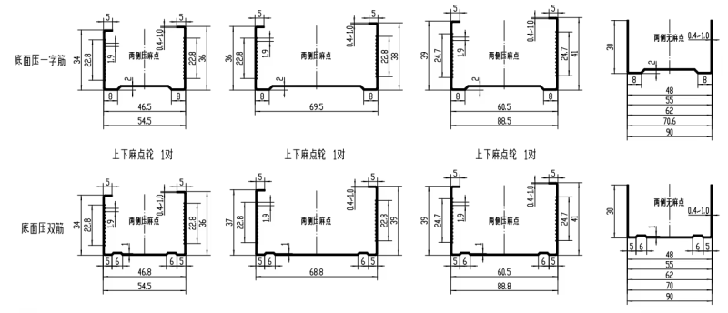 drawing profiles of Drywall Framing C&U Roll forming machine